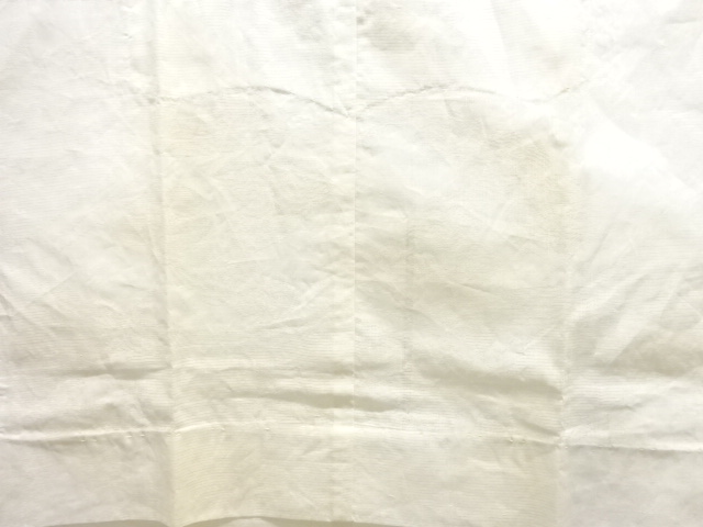  アンティーク　本麻透かし織　芝草に梅模様長襦袢